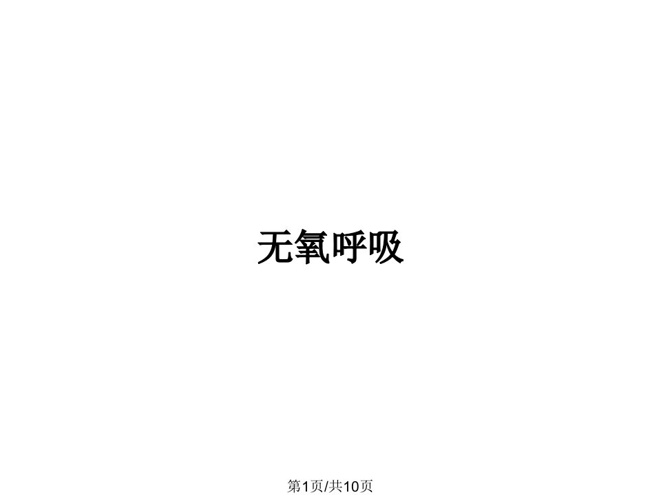 无氧呼吸PPT教案