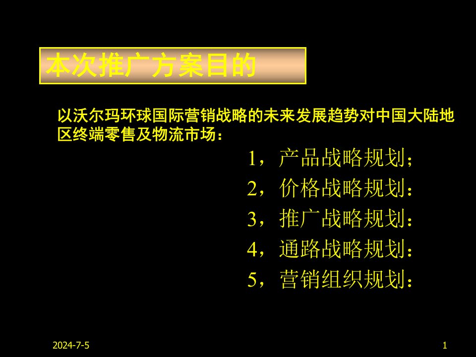 沃尔玛全球国际营销招工过区域市场推广方案书PPT83页