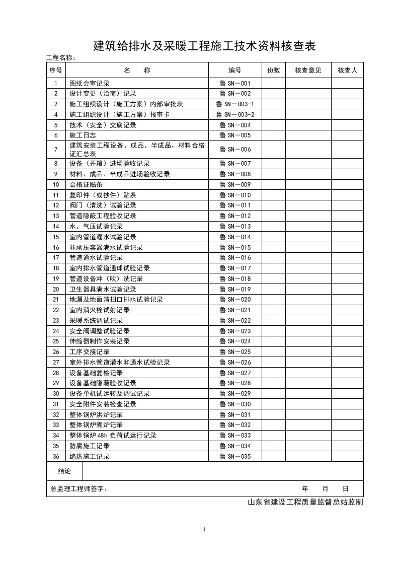 管理规程表格(给排水70)