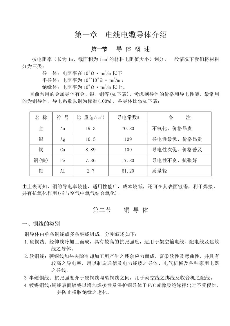 电力行业-电线电缆常识