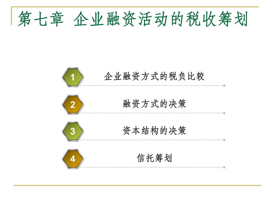 企业融资活动的税收筹划课件