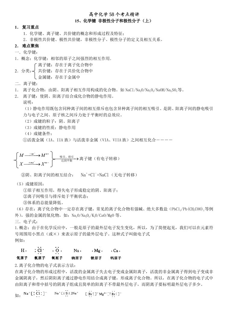 高中化学58个精讲