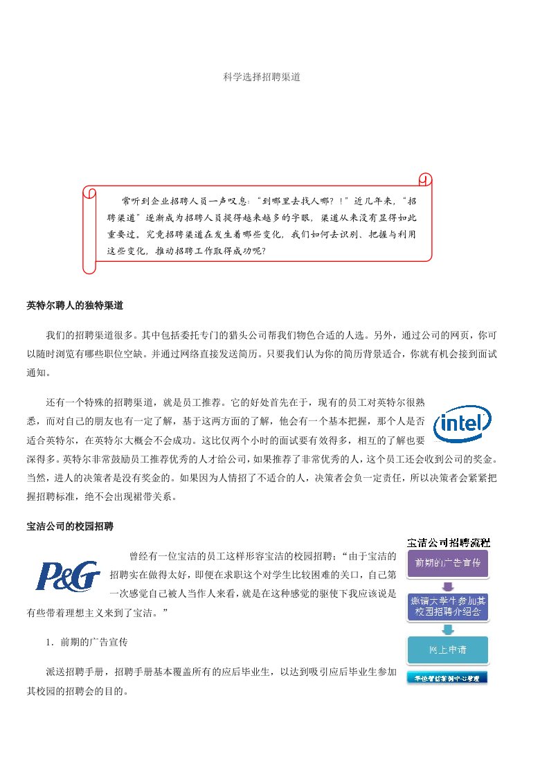 精选定岗科学选择招聘渠道