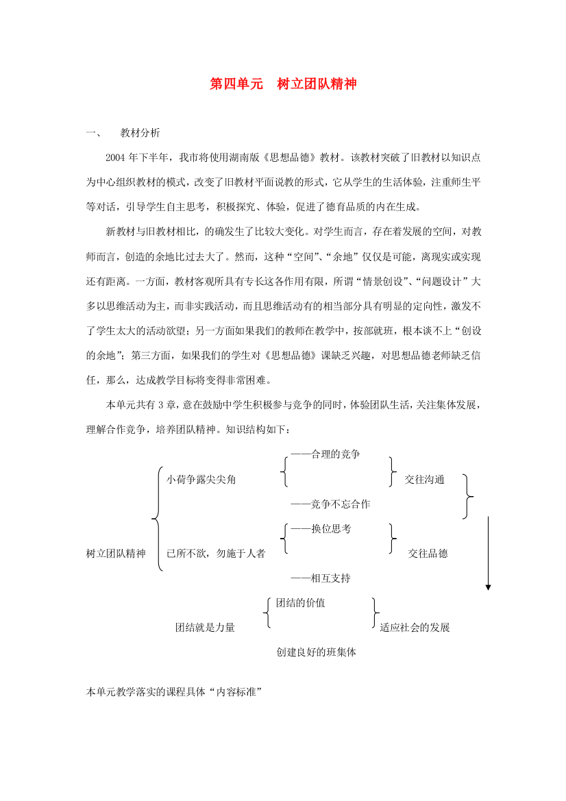 七年级政治上：第四单元