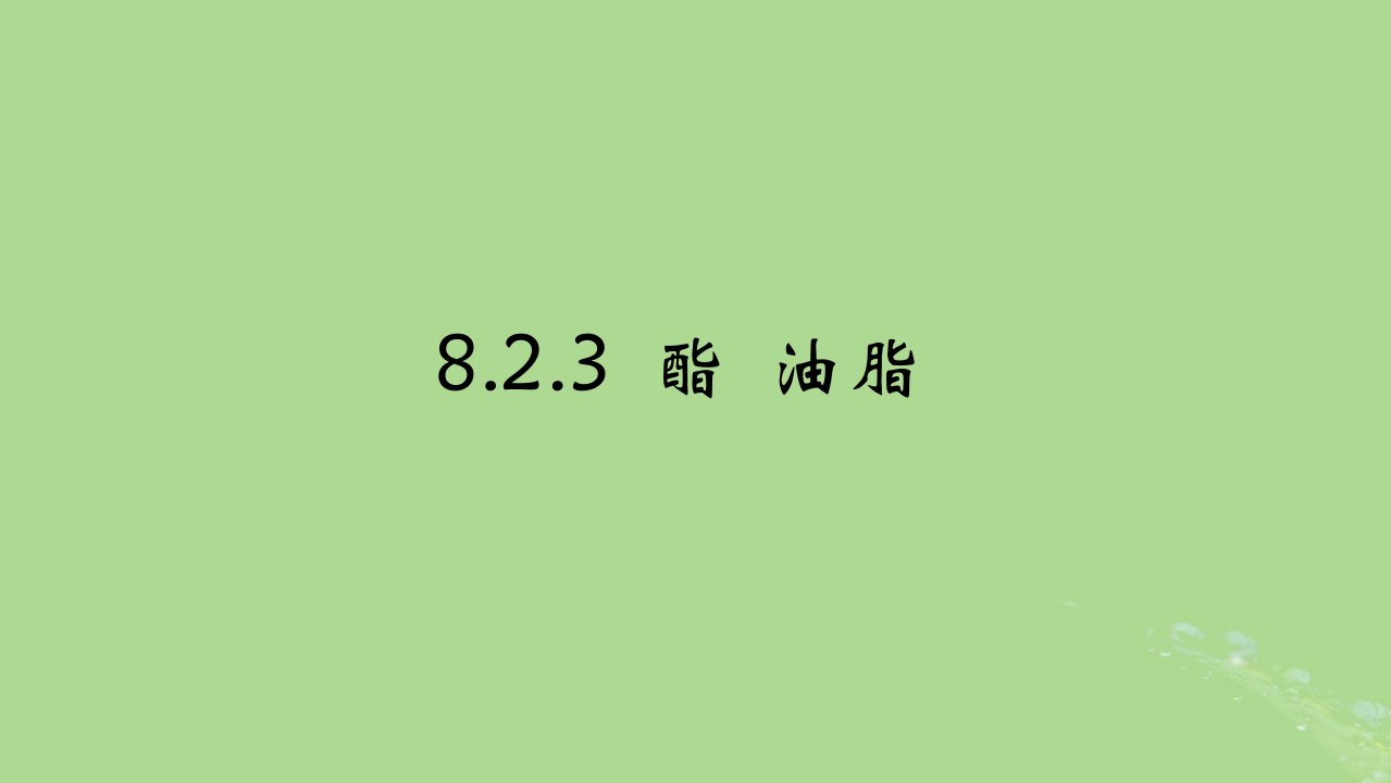 2024年同步备课高中化学8.2.3酯油脂课件苏教版必修第二册