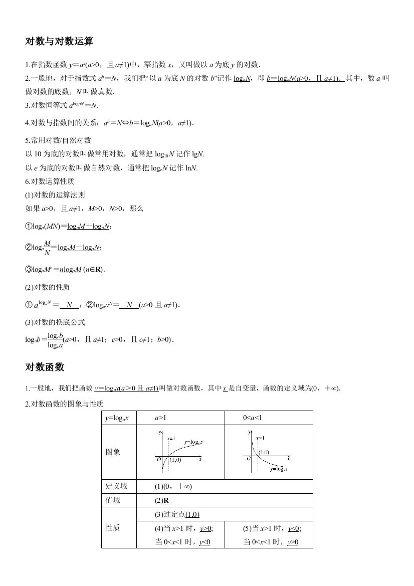 对数函数、幂函数讲义-2023届高三数学二轮专题复习