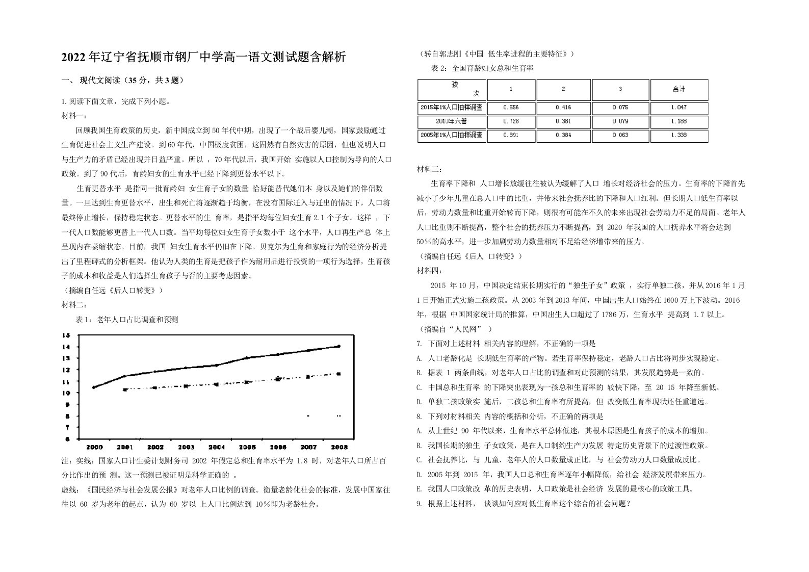 2022年辽宁省抚顺市钢厂中学高一语文测试题含解析