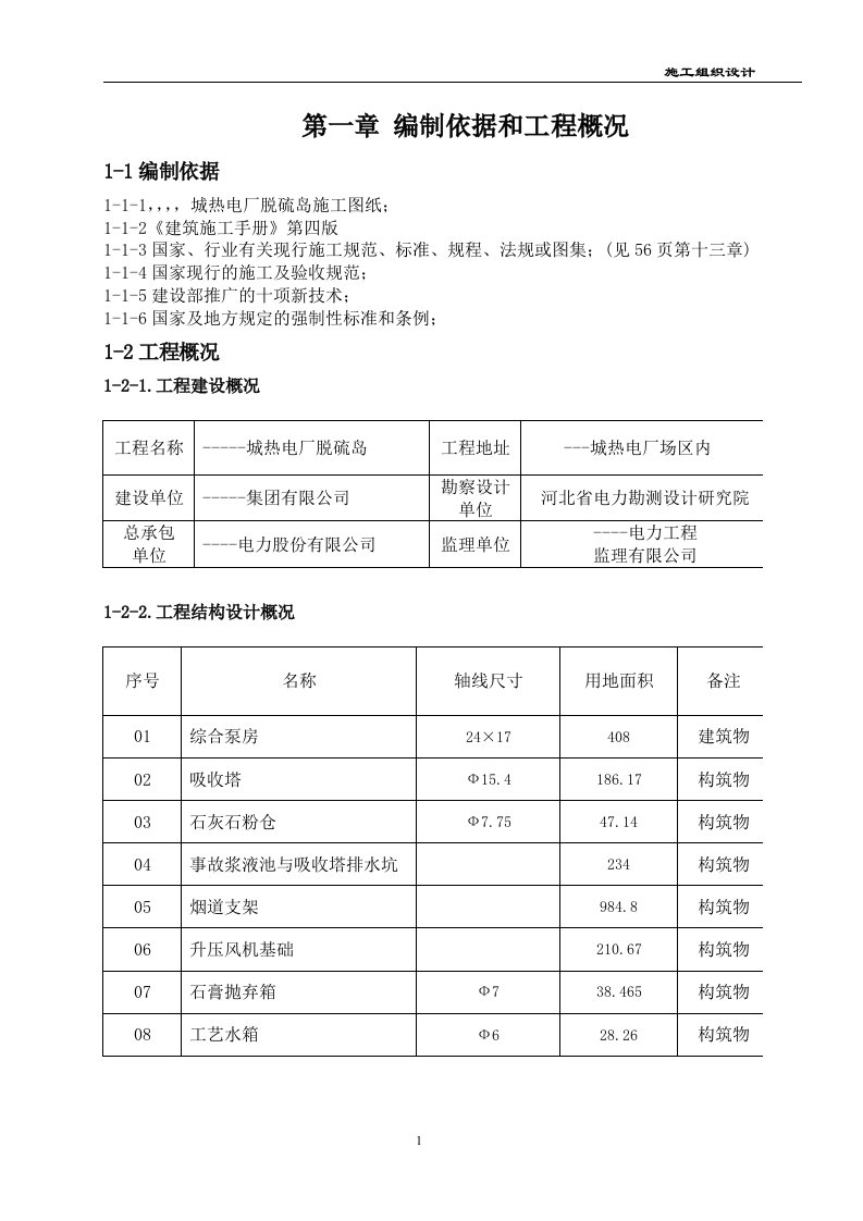 热电厂脱硫岛施工组织设计方案