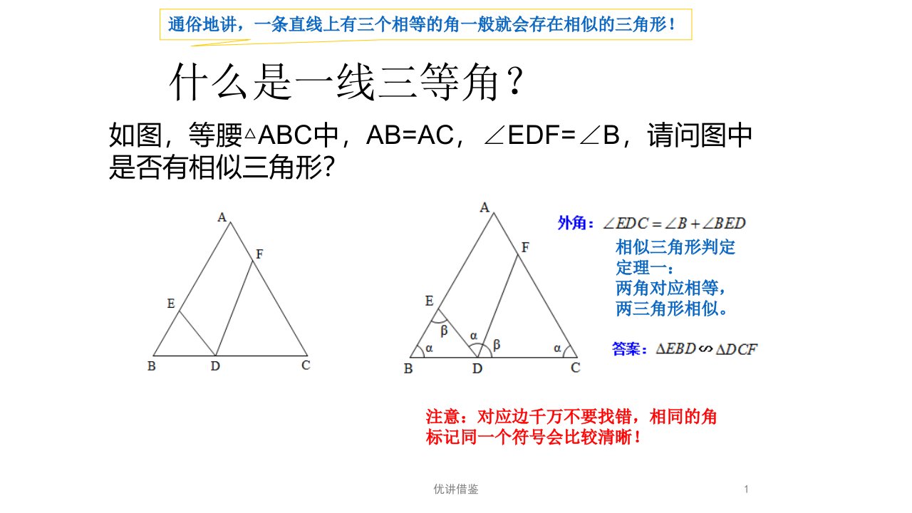 一线三等角模型春苗教育