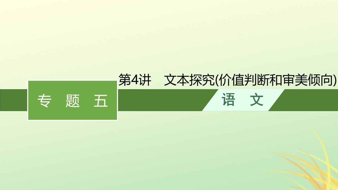 适用于老高考旧教材广西专版2023届高考语文二轮总复习专题5散文阅读第4讲文本探究价值判断和审美倾向课件