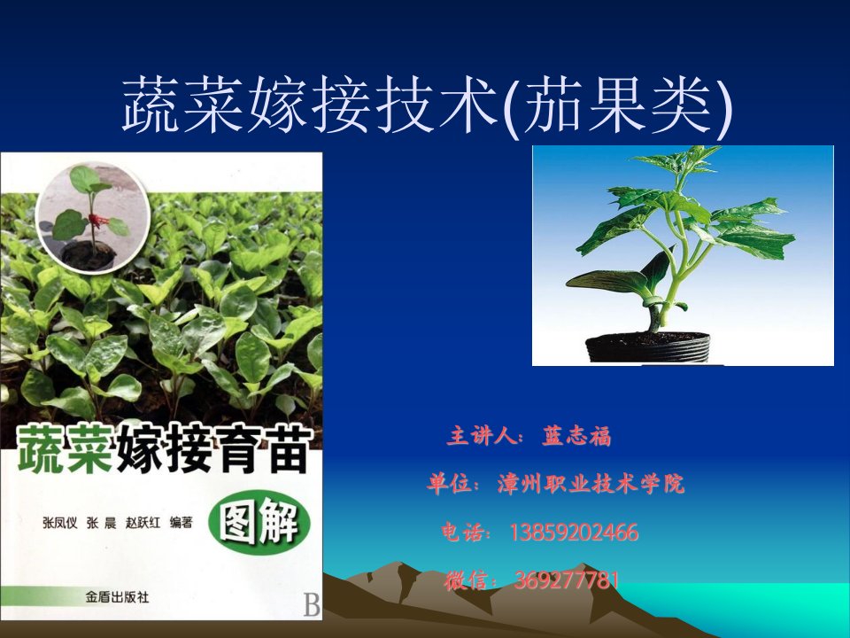 茄果类蔬菜嫁接育苗技术