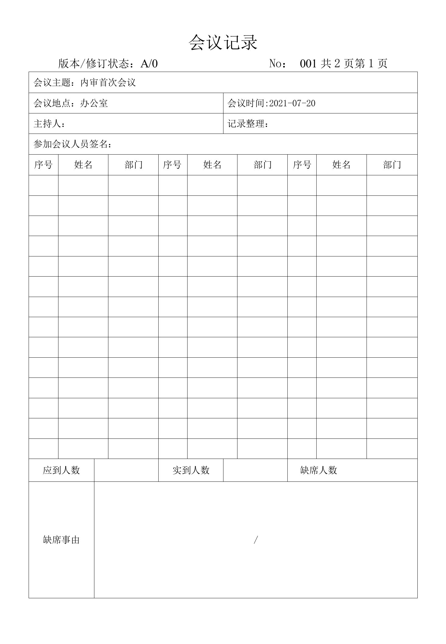 3C首次会议记录