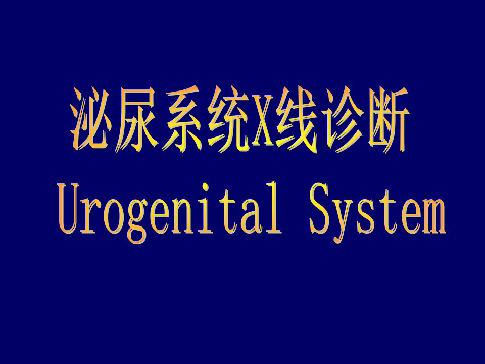 泌尿系统ct影像幻灯讲解材料