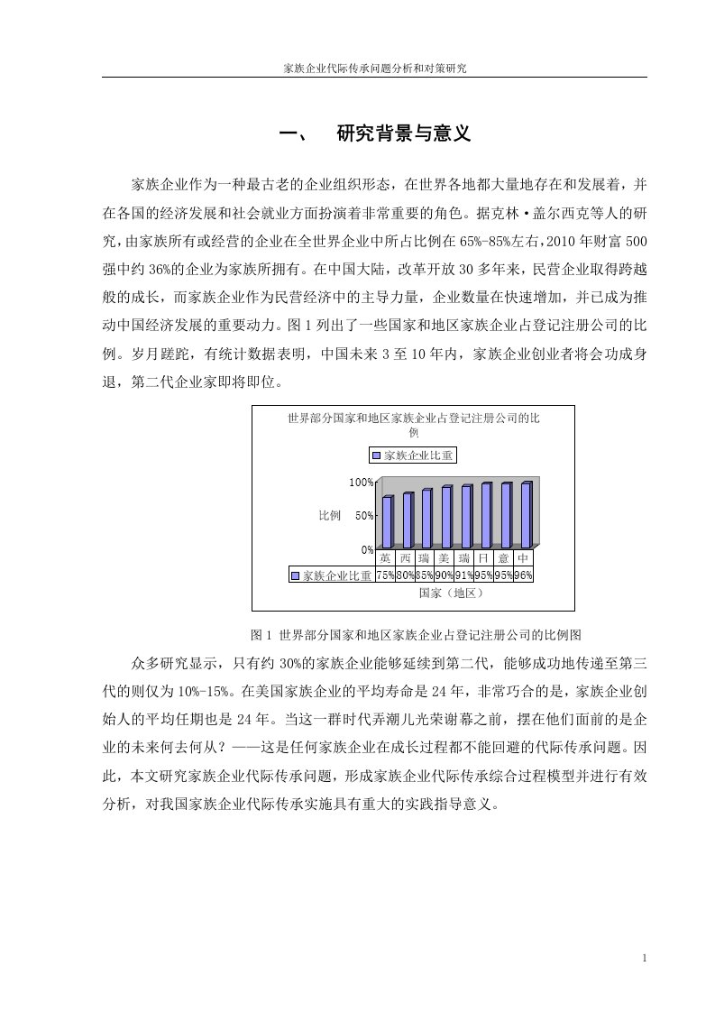 毕业论文-家族企业代际传承问题分析和对策研究.doc