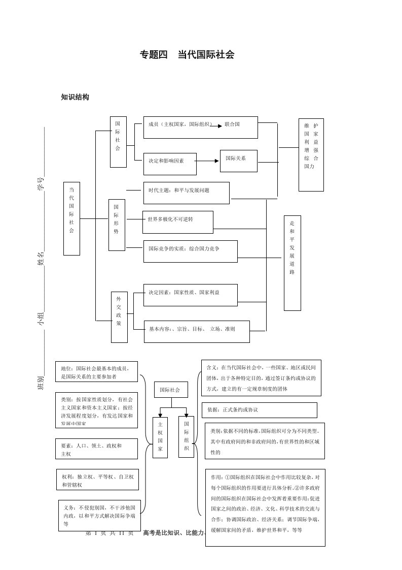 老师版专题四当代国际社会