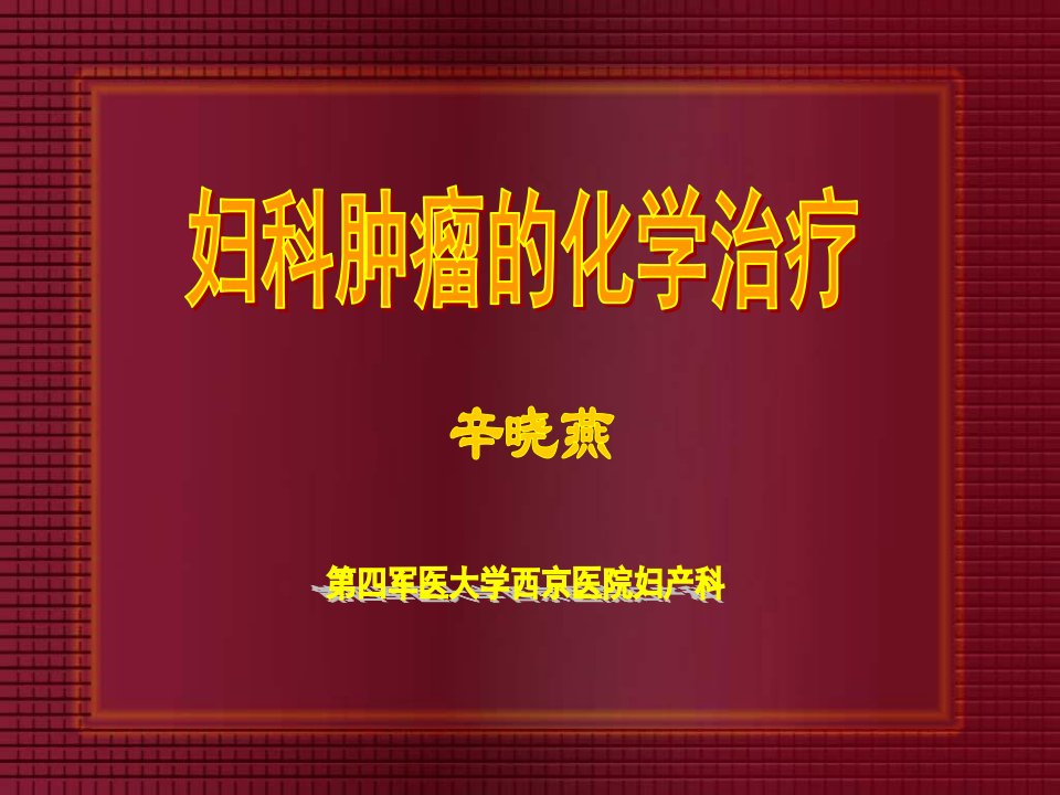 《妇科肿瘤化学治疗》PPT课件