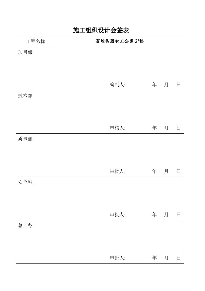 建筑资料-富煌集团职工公寓2楼施工组织设计