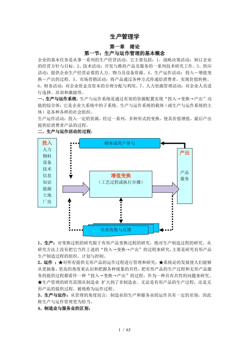 生产管理学培训课程