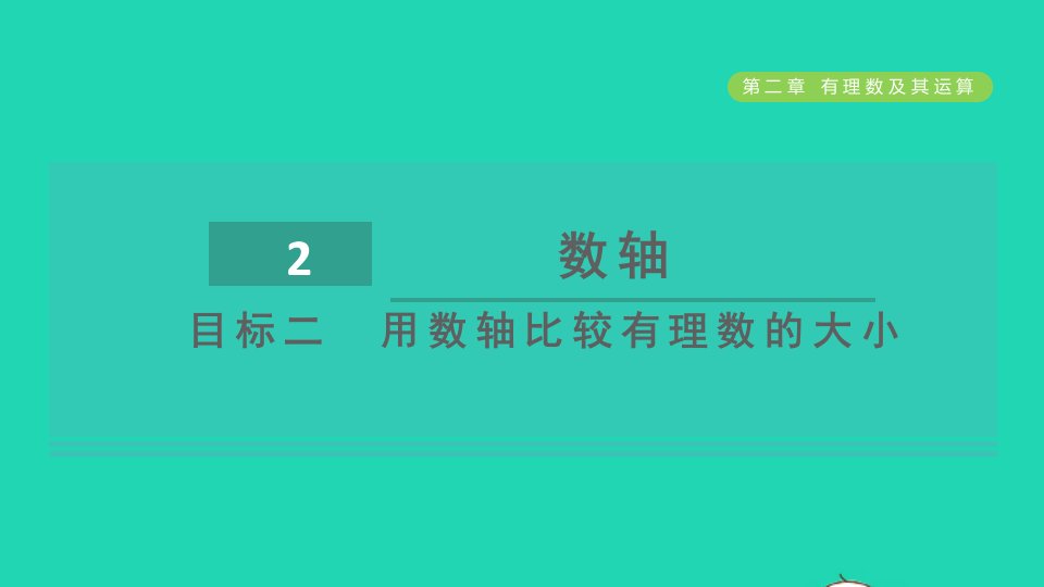 2021秋七年级数学上册第2章有理数及其运算2.2数轴目标二用数轴比较有理数的大形件新版北师大版