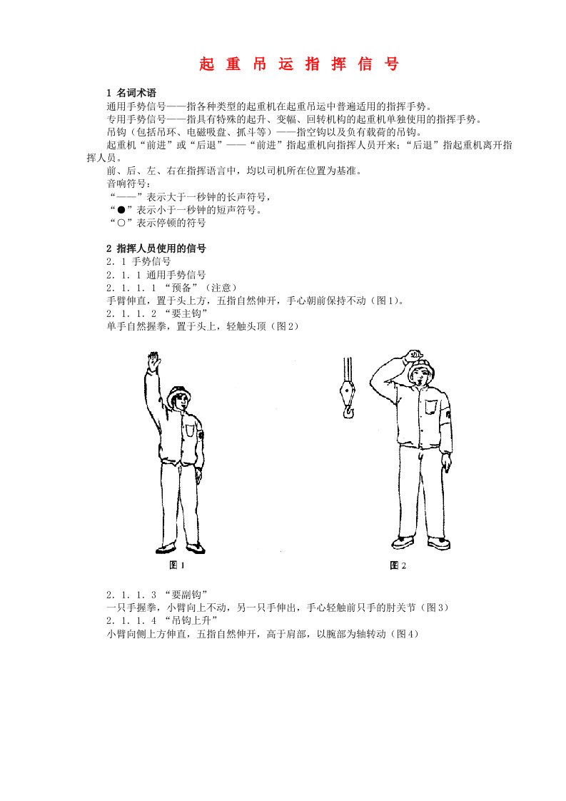 起重吊运指挥信号