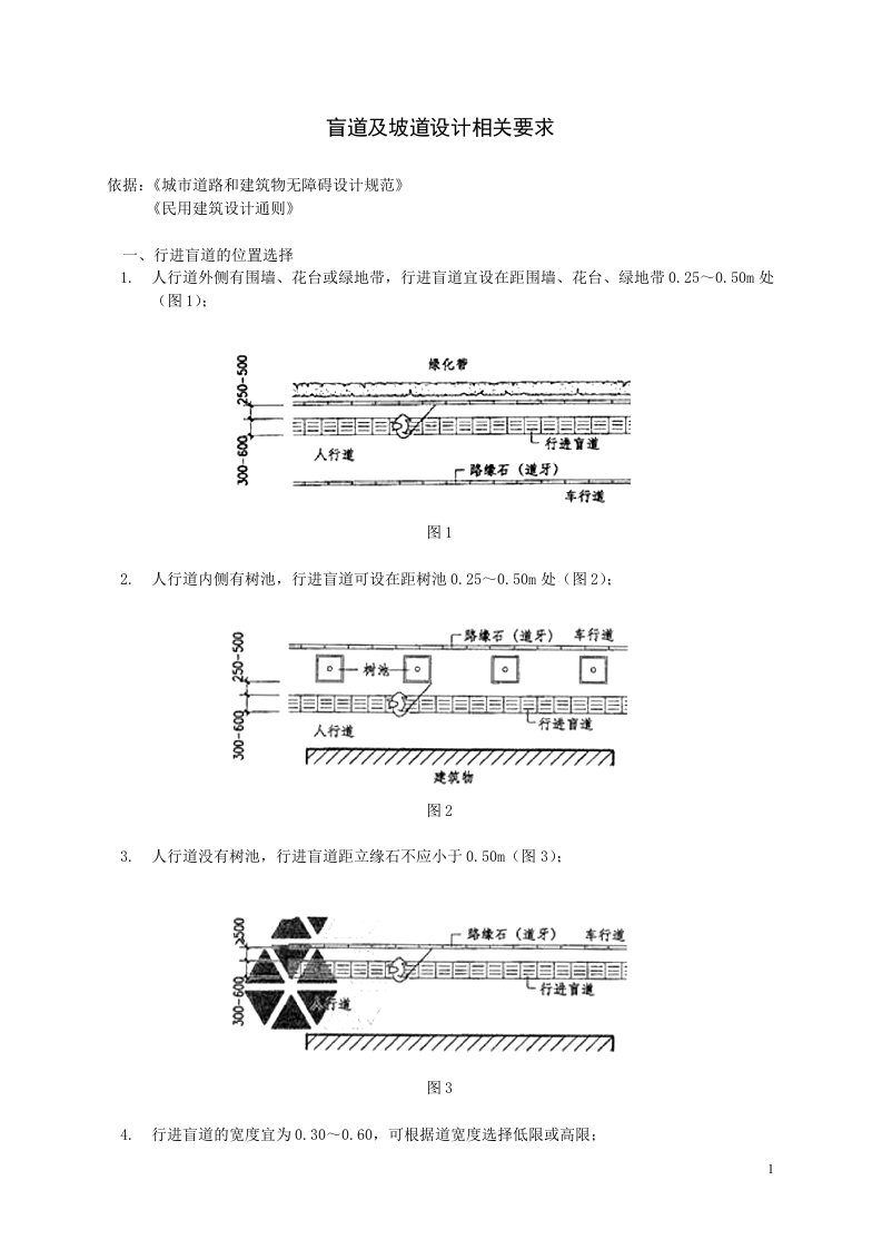 盲道及坡道设计相关要求