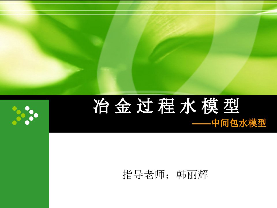 冶金过程水模拟实验ppt-冶金过程水模型