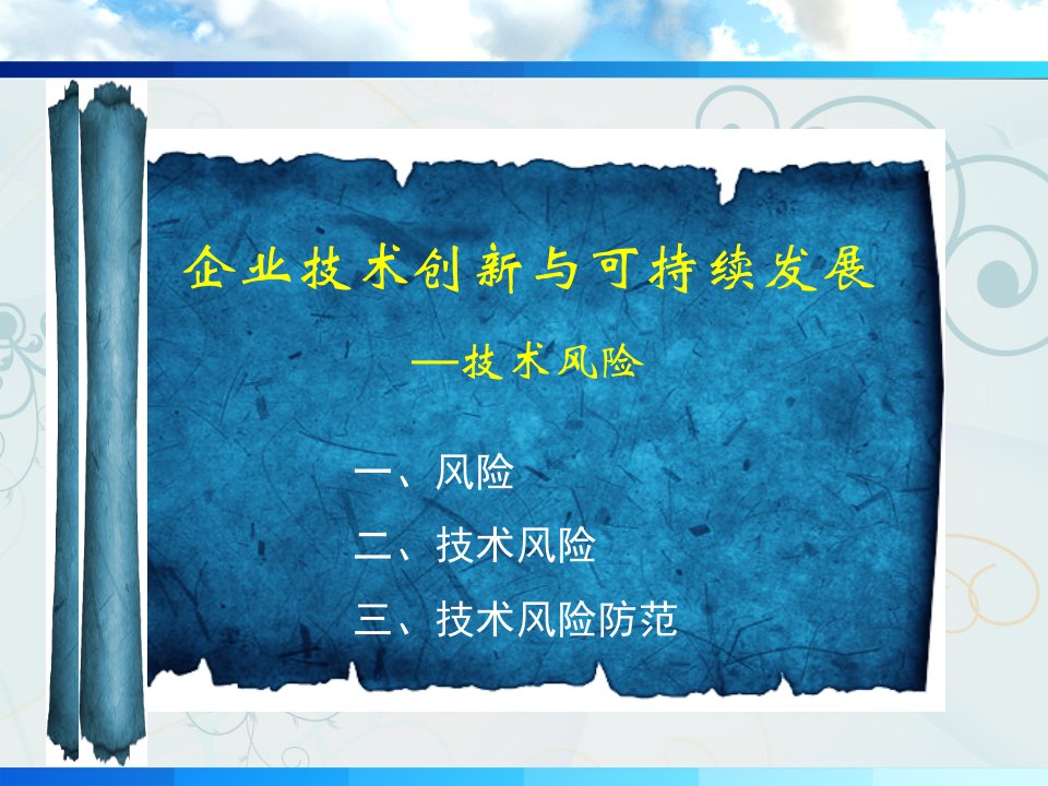 企业技术创新与可持续发展技术风险培训教材