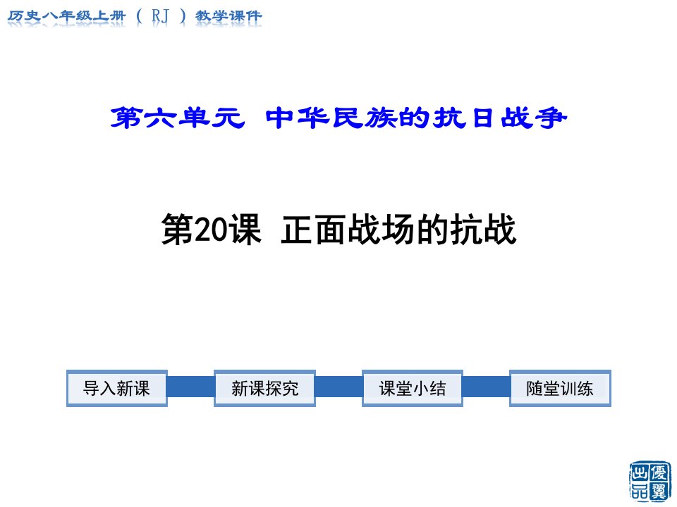 人教部编版八年级上册历史第20课正面战场的抗战课件