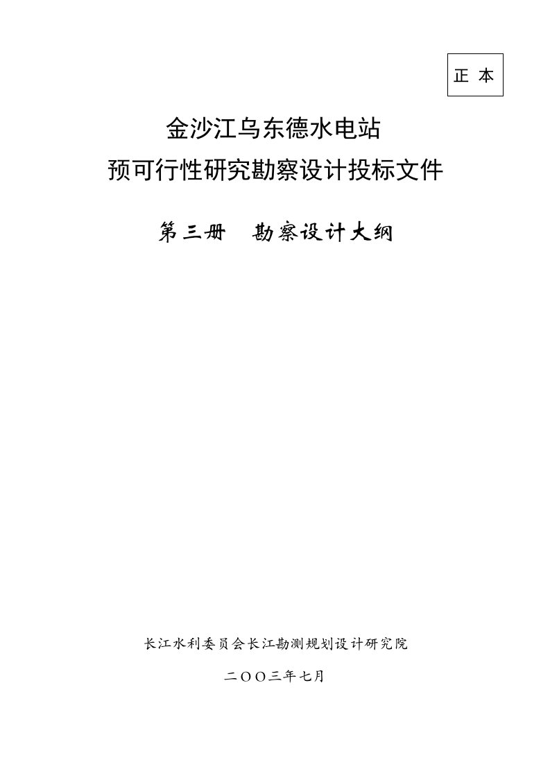 金沙江乌东德水电站(勘察设计大纲新新新)