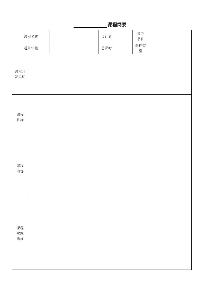 2015-2016学年选修课程开发计划