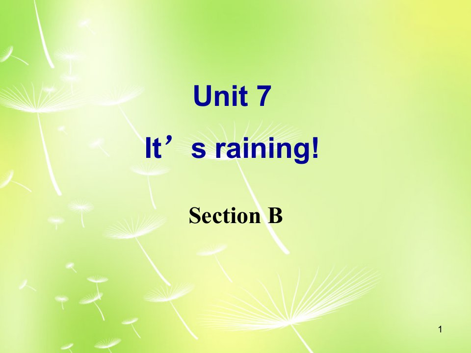 七年级英语下册Unit7It’srainingSectionBppt课件(新版)人教新目标版