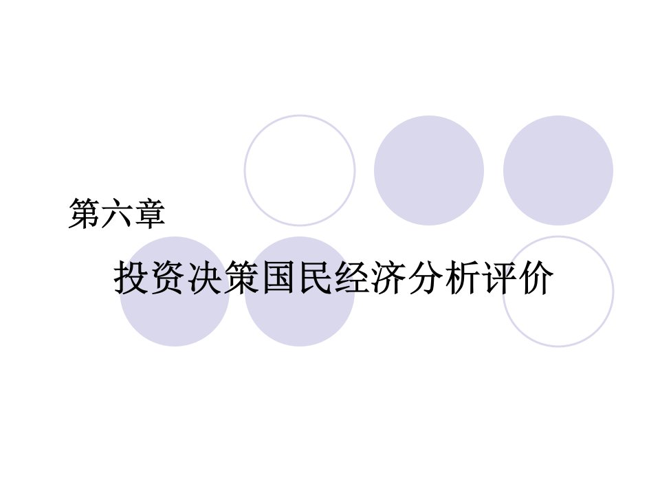 第六章投资决策国民经济分析评价