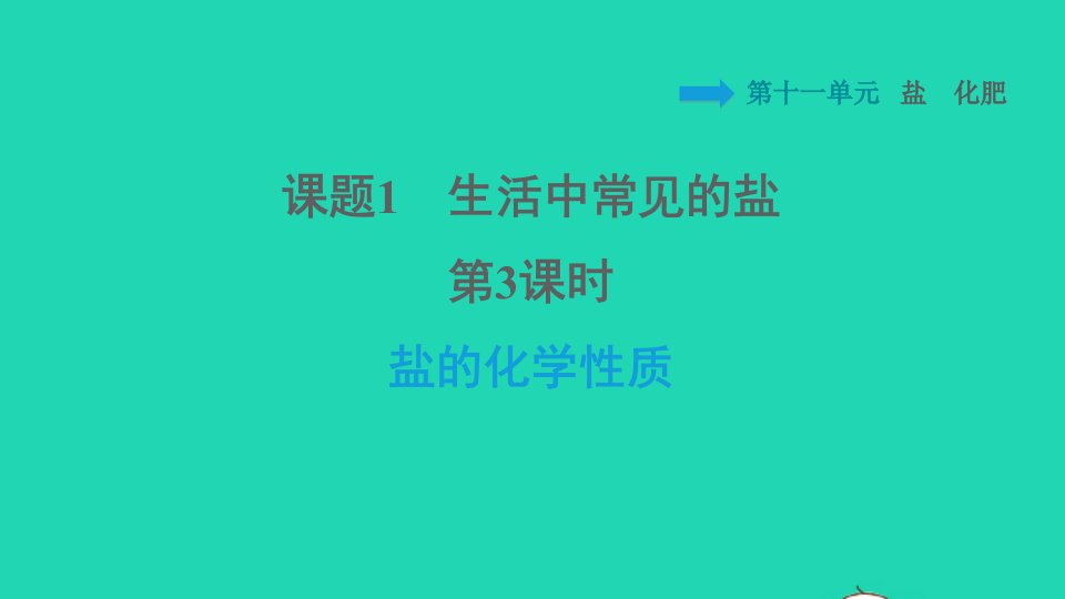 2022九年级化学下册第11单元盐化肥课题1生活中常见的盐第3课时盐的化学性质习题课件新版新人教版