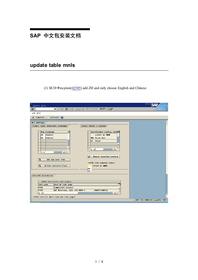 SAP中文包安装文档
