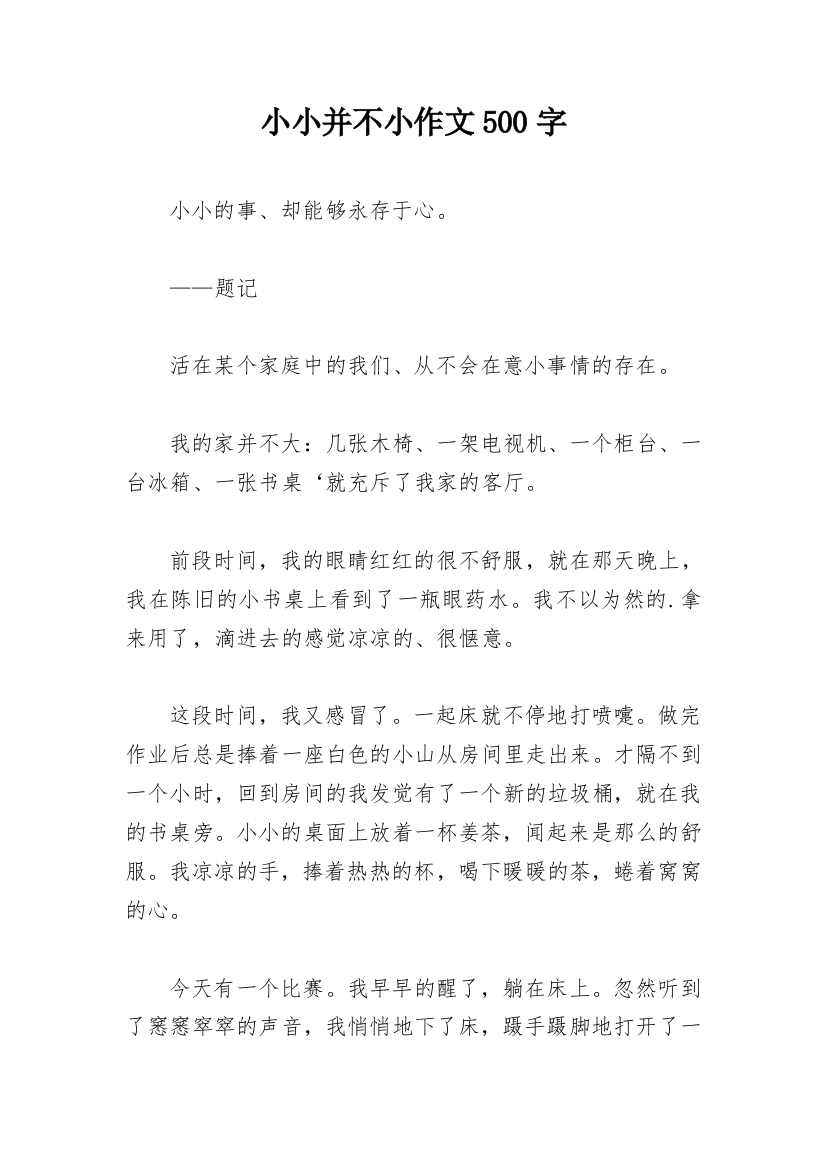 小小并不小作文500字