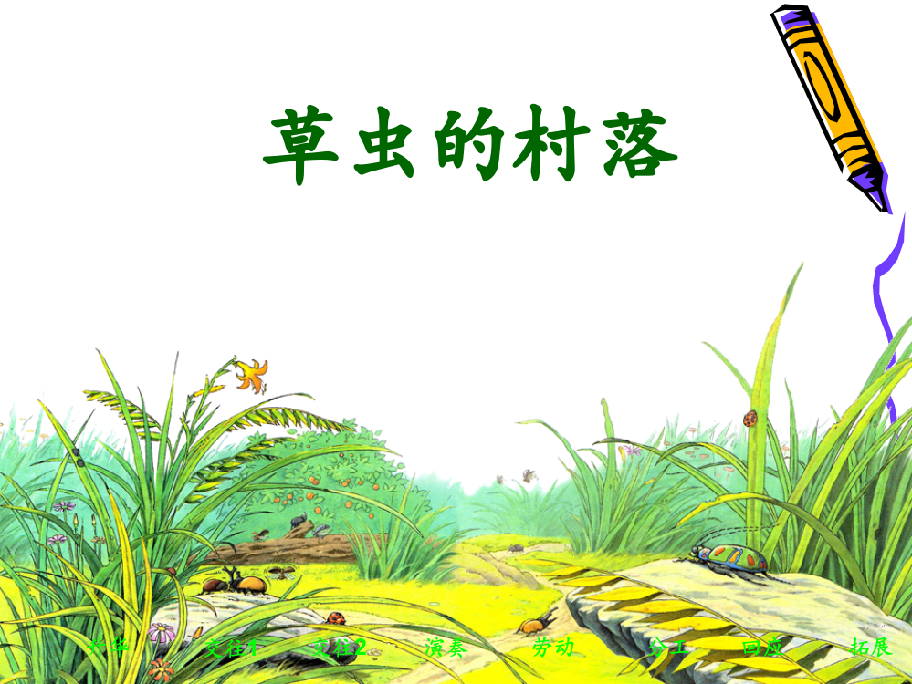 小学六年级语文上《草虫的村落》课件