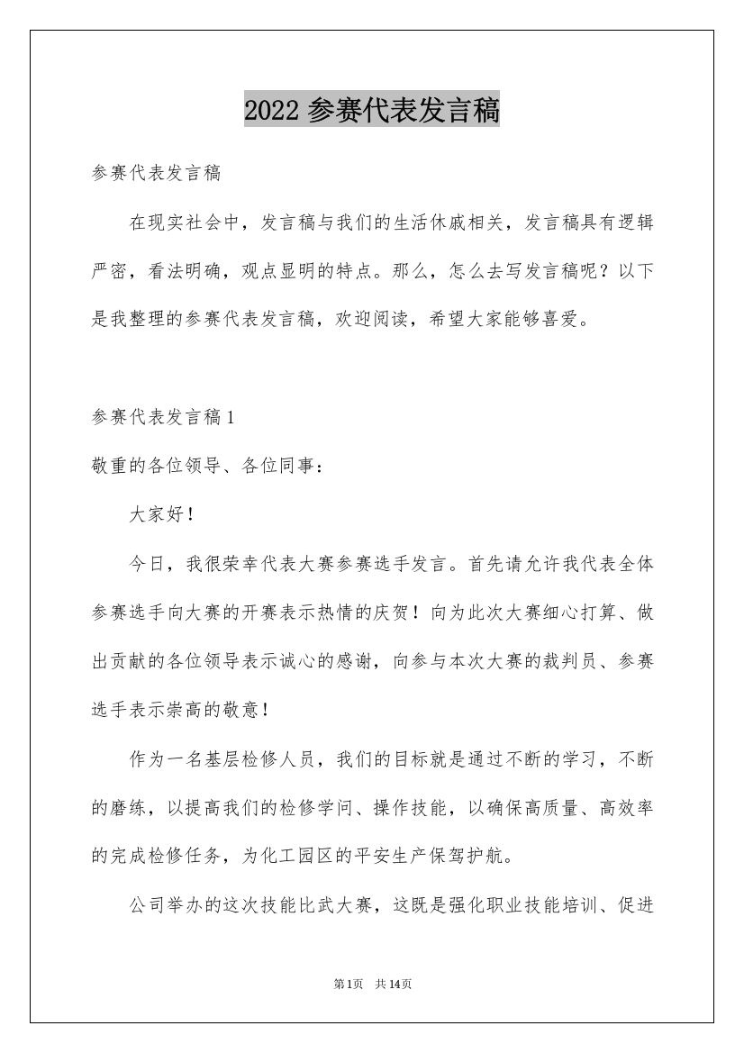 2022参赛代表发言稿_2