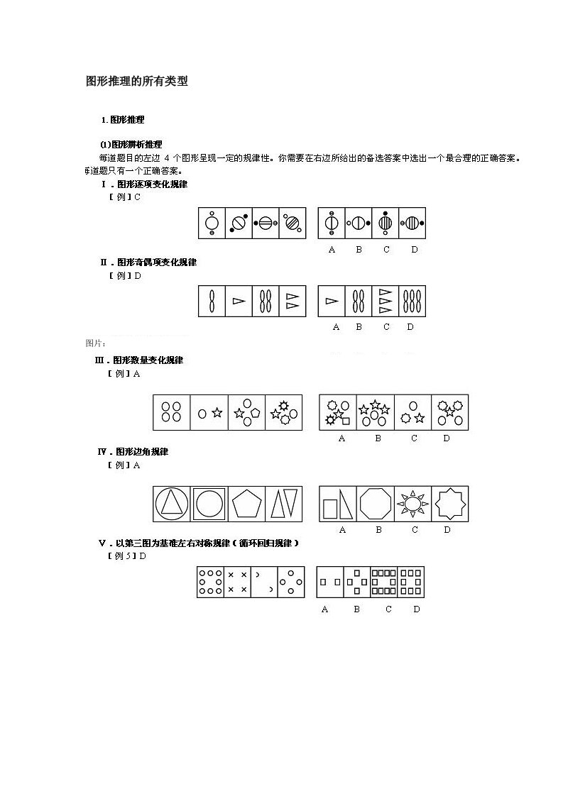 公务员考试图形推理题型汇集