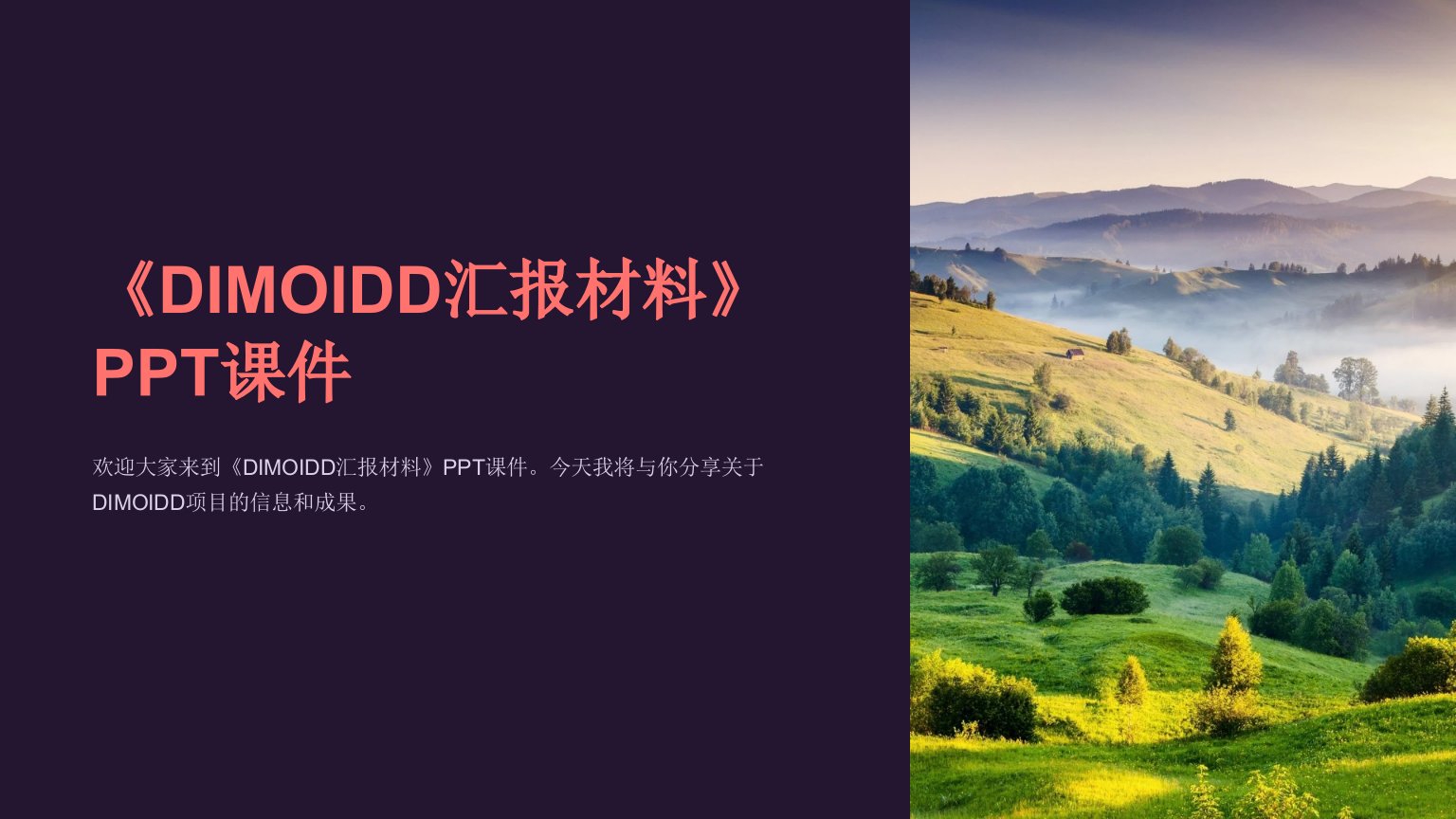 《DIMOIDD汇报材料》课件