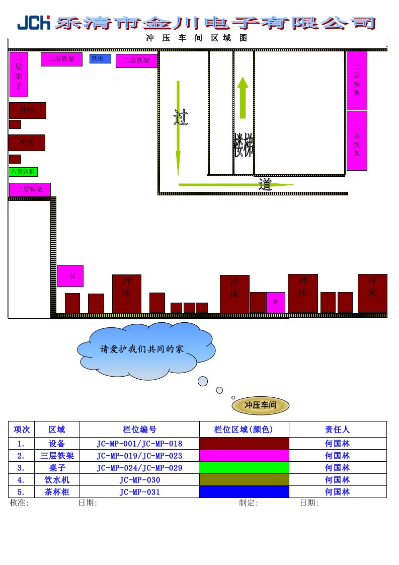 冲压车间区域规划平面图