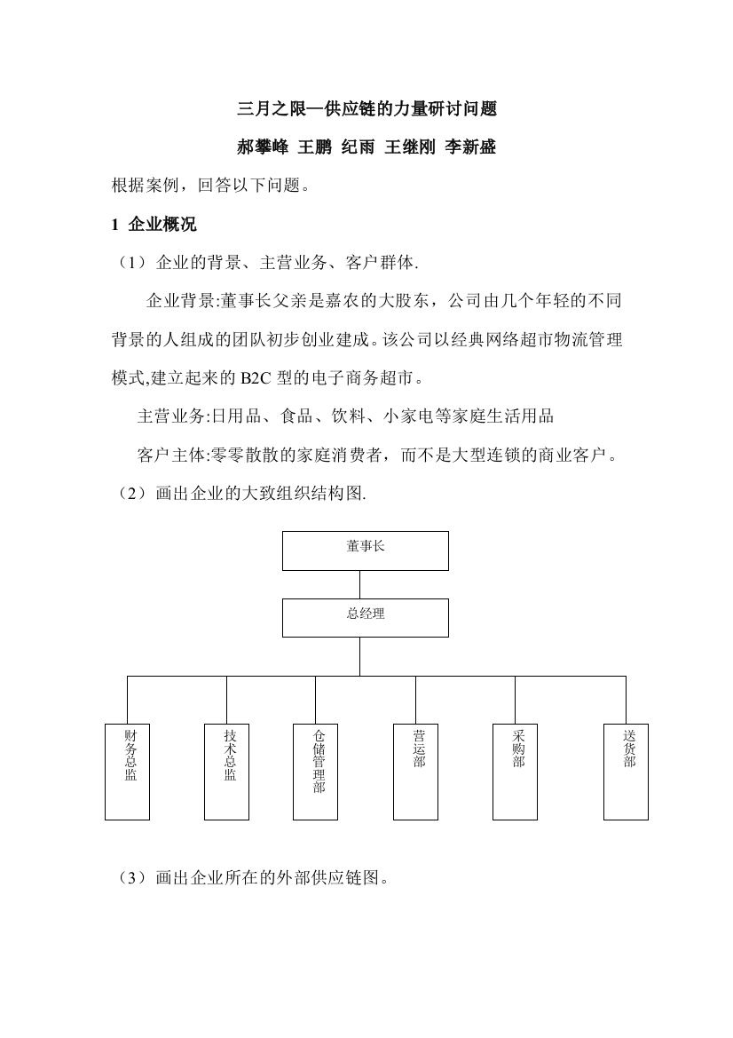 三月之限-供应链的力量研讨问题