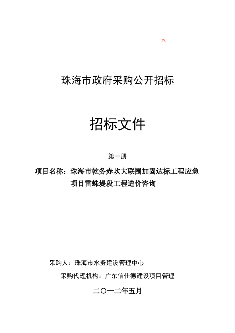 市政府采购公开招标文件模板