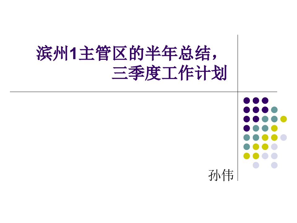 滨州1主管区的半年总结三季度工作计划