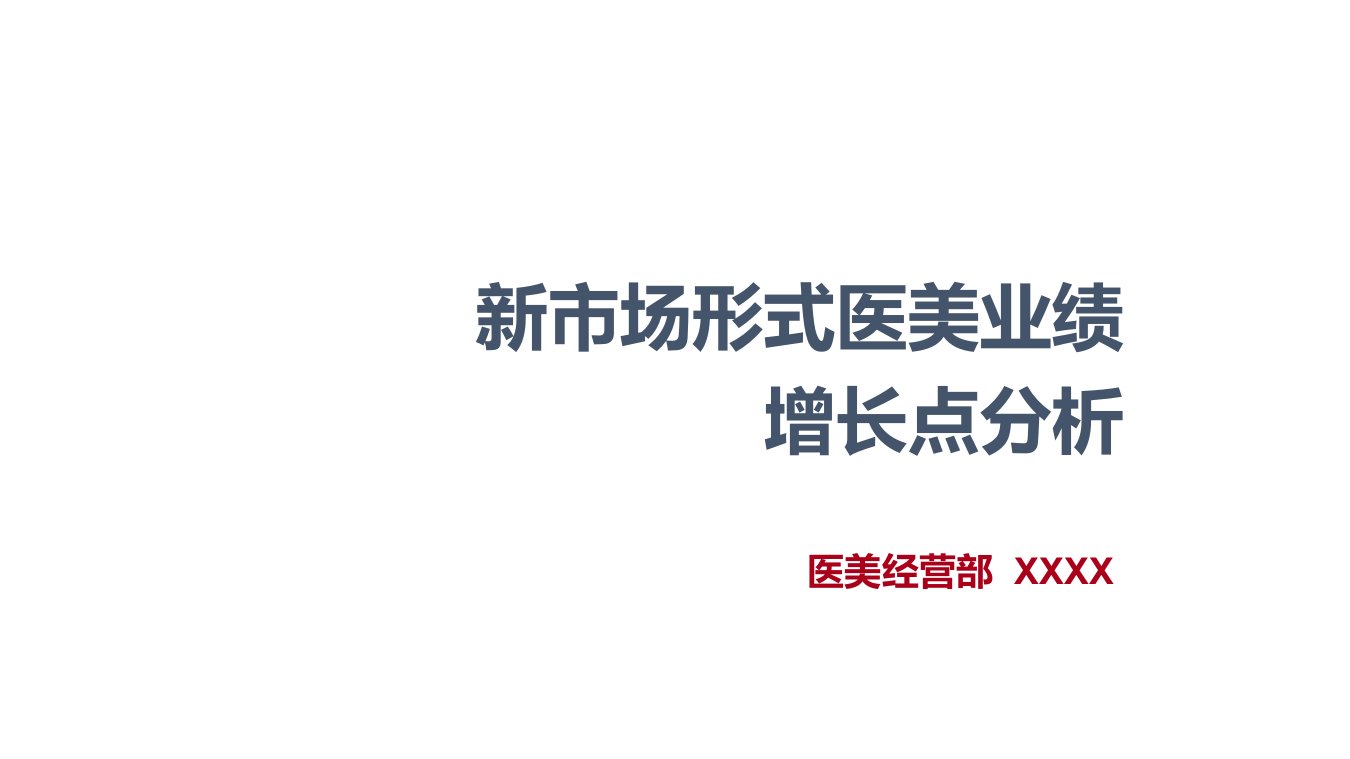 新市场形势医美业绩增长点运营分析ppt干货