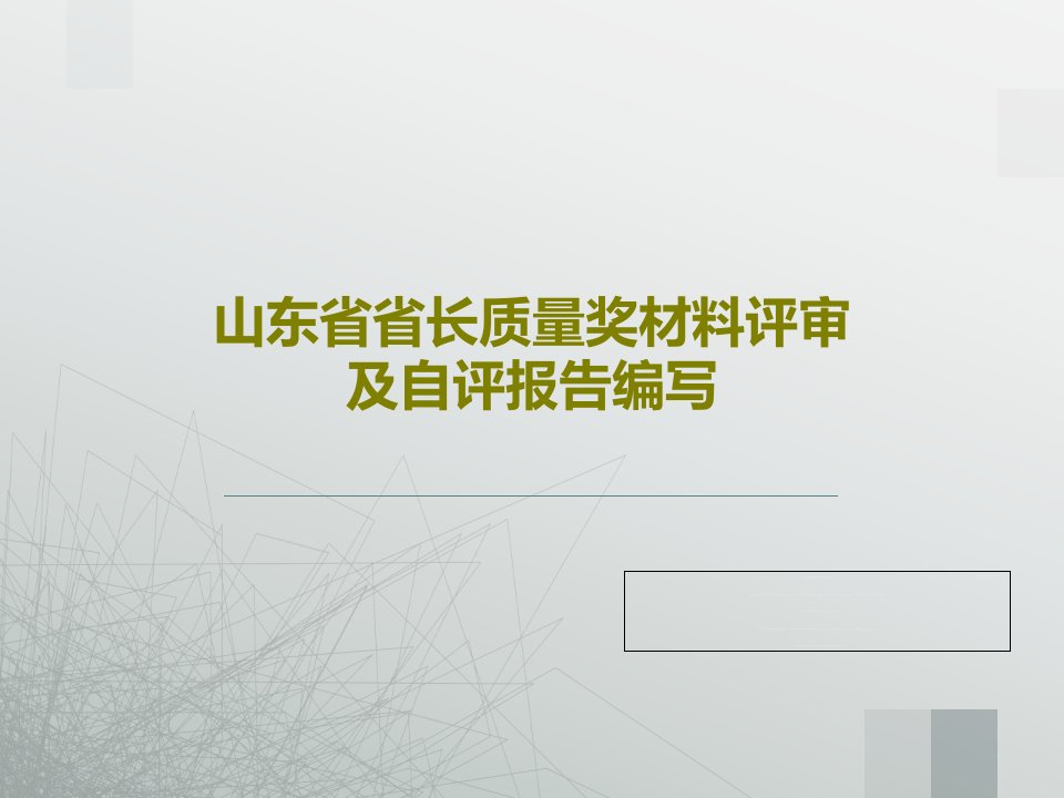 山东省省长质量奖材料评审及自评报告编写共65页文档