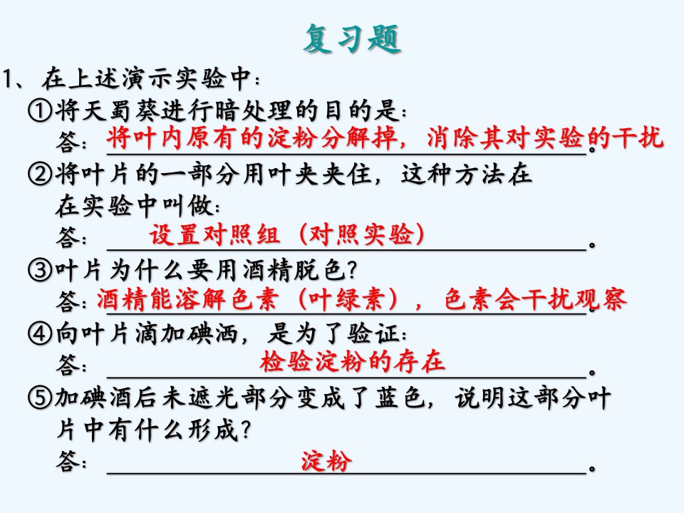 八年级科学下册第五节光合作用课件浙教版