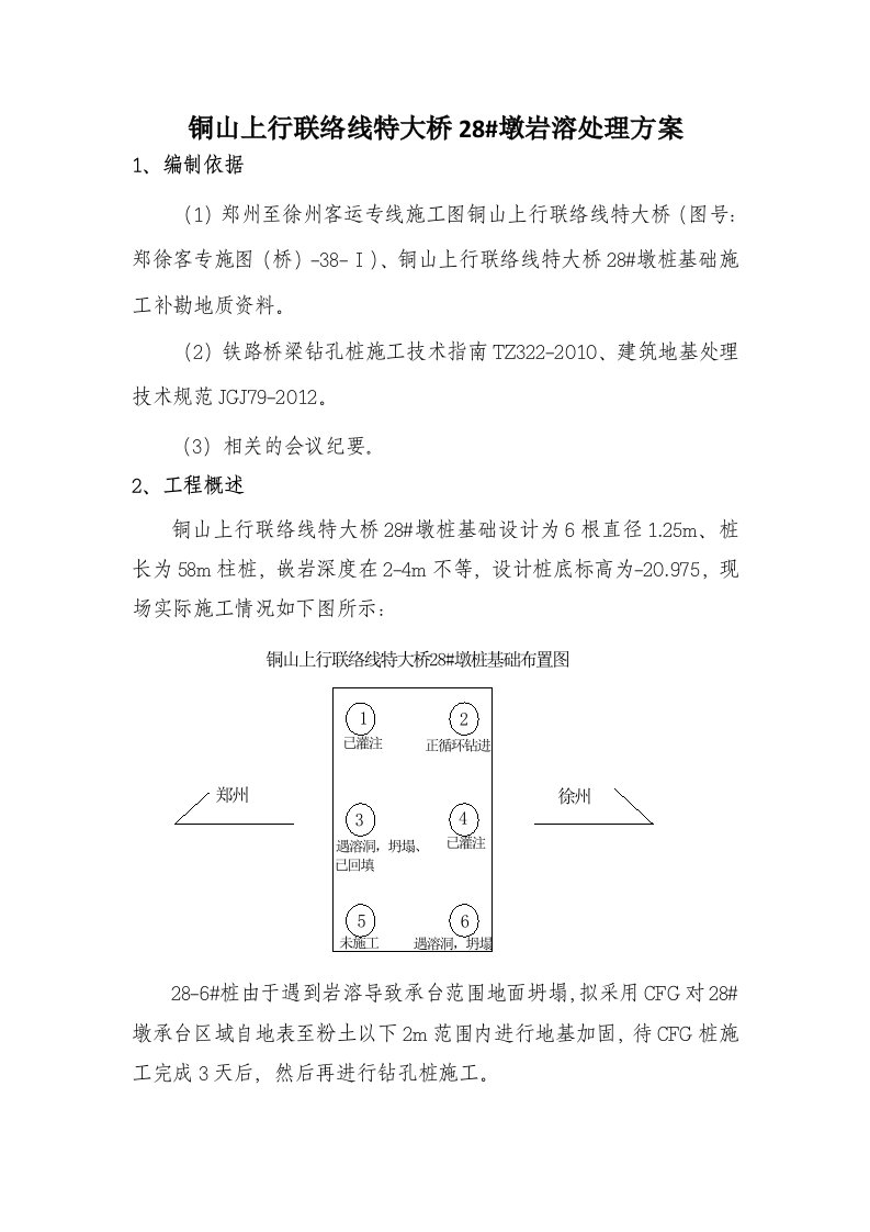 CFG桩加固岩溶地区钻孔桩软弱土层方案