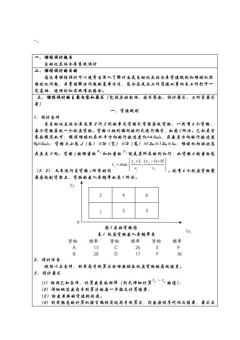 自动化立体仓库系统设计-课程设计