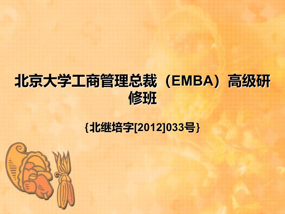 北京大学工商管理总裁（EMBA）高级研修班