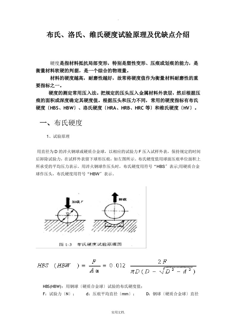 布氏、洛氏、维氏硬度试验原理及优缺点介绍